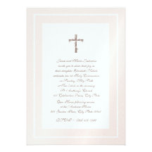 1st Communion Soft Pink and Brown Personalized Announcements