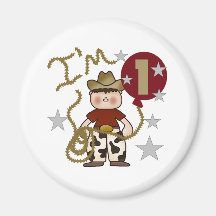 1st Cowboy Birthday Refrigerator Magnets