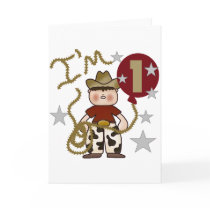 1st Cowboy Birthday Tshirts and Gifts Greeting Card