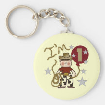 1st Cowboy Birthday Tshirts and Gifts Keychains