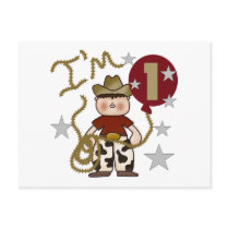 1st Cowboy Birthday Tshirts and Gifts Postcards