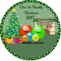 1st Family Christmas Ornament 2017 Photo Cut Outs