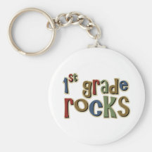 1st Grade Rocks First Keychain
