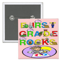 1st Grade Rocks Pinback Buttons