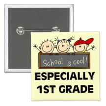 1st Grade School is Cool Tshirts and Gifts Button