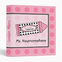 1st Grade Teacher Polka Dot Crayon Binder