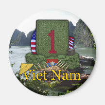 1st infantry division vietnam veterans war vets Ma Fridge Magnets