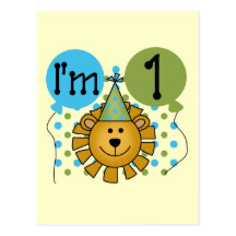 1st Lion Birthday Tshirts and Gifts Post Card