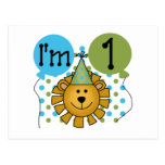 1st Lion Birthday Tshirts and Gifts Postcards