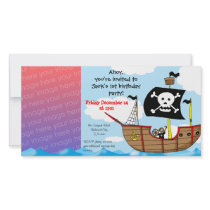 1st pirate birthday boy party invitations customized photo card