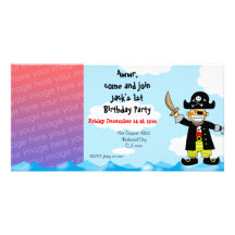 1st pirate birthday boy party invitations photo cards