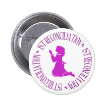 1st Reconcilation - First Confession (girl) Pinback Buttons