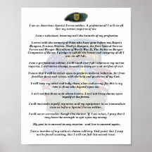 1st special forces group veterans vets creed print