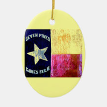 1st Texas Infantry, Hood's Brigade, Lone Star Flag Christmas Tree Ornament