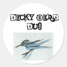 2004_3143, Dicky Bird Duo Round Stickers