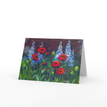 2007_Poppies_Delphiniums Greeting Card