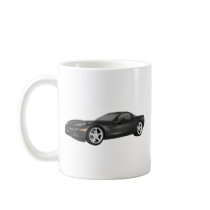 2008 Corvette: Sports Car: Black Finish Mugs