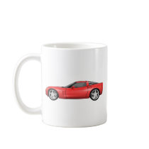 2008 Corvette: Sports Car: Red Finish: Coffee Mugs