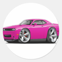 2009-11 Challenger RT Fuschia Car Round Stickers