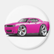 2009-11 Challenger RT Fuschia-White Car Fridge Magnets