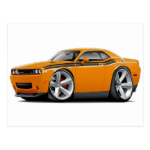 2009-11 Challenger RT Orange-Black Car Postcards