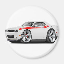 2009-11 Challenger RT White-Red Car Fridge Magnets