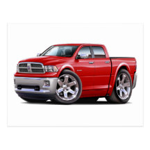 2010-12 Ram Dual Red Truck Post Card