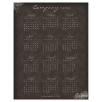 2010 Calendar floral beige brown flyer