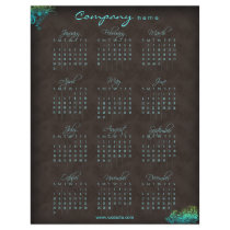 2010 Calendar floral blue green brown flyer