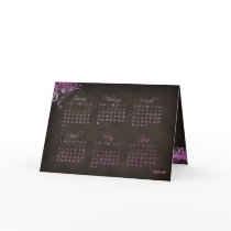 2010 Calendar Floral Greeting Card PInk Brown