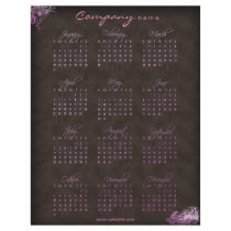 2010 Calendar floral pink brown flyer