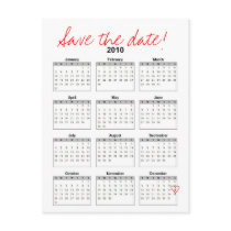 2010 calendar save the date announcement postcards