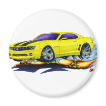 2010 Camaro Yellow-Black Car Refrigerator Magnet