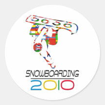 2010 : Faire du surf des neiges Autocollants