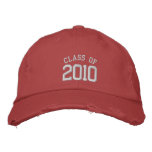 2010 graduation cap in wine / burgundy embroidered baseball caps