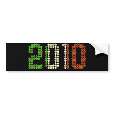 2010 Italy flag Italian New Year and sports gear Bumper Sticker by Funkart