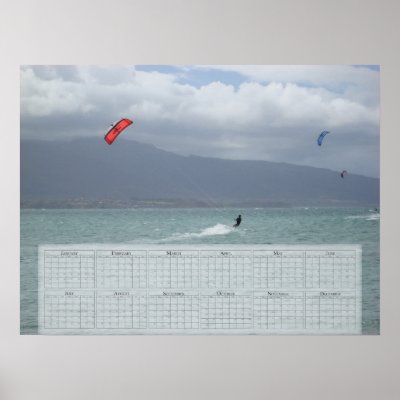 2010 Kite Surfing Calendar (24x18) Poster by czazzlem