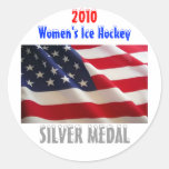 2010 USA Women's Ice Hockey - Silver Medal Round Stickers