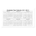 2011 - 2012 Academic Year Flip-Calendar (Classes) Business Cards