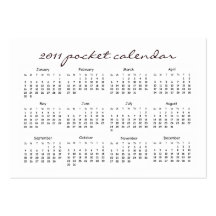 2011 Berry Delight Pocket Calendars Business Card Templates