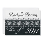 2011 Black and White Graduation Card Personalized Invitations