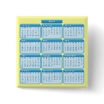 2011 Button Calendar Sky Blue
