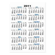 2011 Calendars Business Card