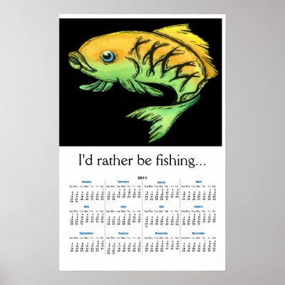 2011 Cartoon Fish Wall Calendar by RedneckHillbillies
