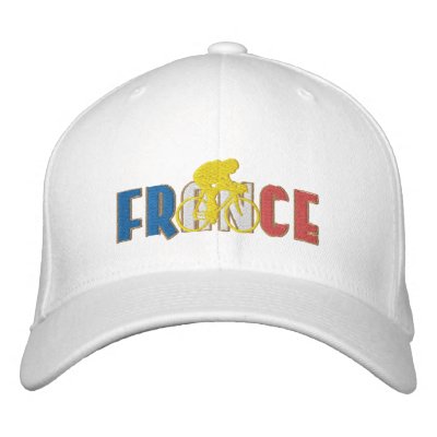 2011 France cycling cap Gold outline Embroidered Baseball Caps by Funkart