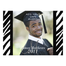2011 Grads Invitations Zebra Monogram