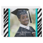 2011 Grads Invitations Zebra Monogram Blue