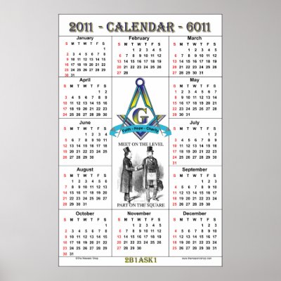 Print  Calendar 2011 on 2011 Masonic Calendar Print At Zazzle Ca