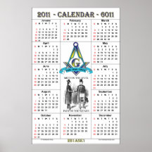 2011 Masonic Calendar Print