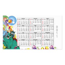 2011 Monster Calendar Pocket Card Business Card Template